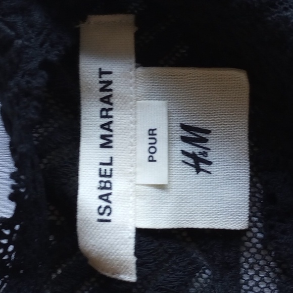 NWOT Isabel Marant Pour H&M Lace Tunic Top 2 Black - Picture 4 of 10